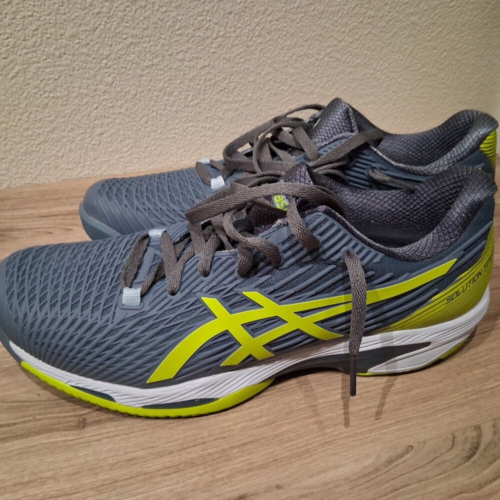 Asics Solution Speed FF2 Mens Tennis Size 11 Blue/Green EXCELLENT + CLEAN